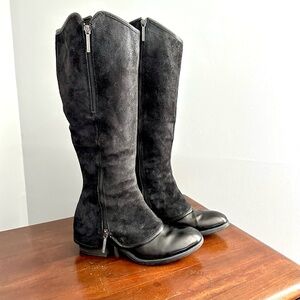 Donald J. Pliner Devi Tall Black Calf Leather Boots Sz 6 EUC